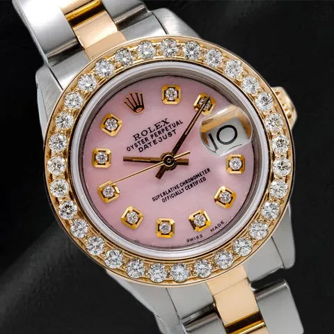 HarryChadEntcom Bracelets Rolex Datejust 26 mm Pink Mother Of Pearl Diamond Dial Two Tone Oyster Bracelet Watch