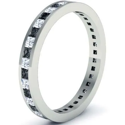 deBebians Rings White and Black Diamond Eternity Band
