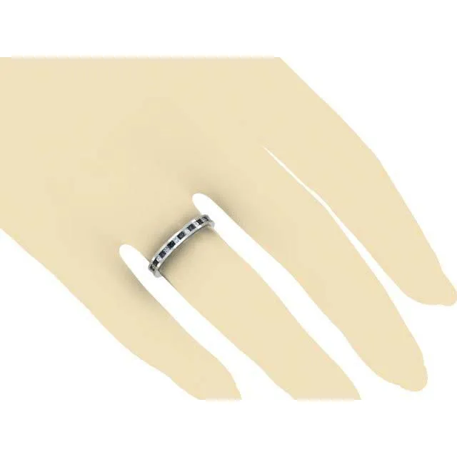 deBebians Rings White and Black Diamond Eternity Band