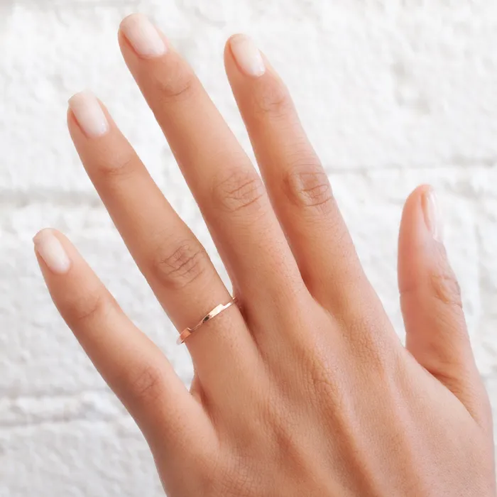 Plain Rose Gold Razor Stack Ring T Kahres Rings