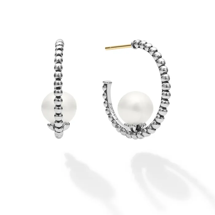 Luna Pearl Hoop Earring LAGOS Earrings Luna Pearl Hoop Earring LAGOS Earrings