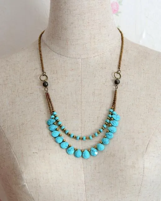 Necklaces Aquamarine Teardrops Necklace WickedAF