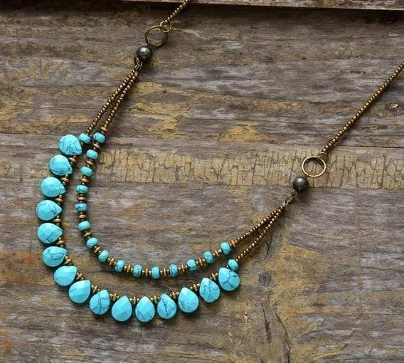 Necklaces Aquamarine Teardrops Necklace WickedAF