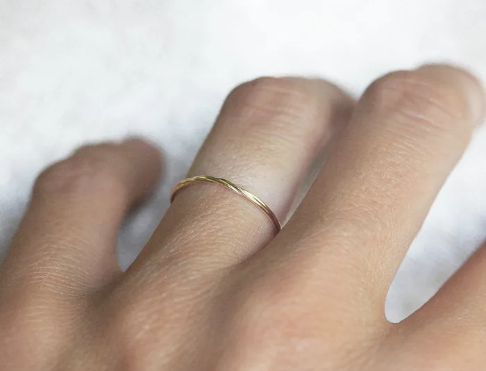 Thin Platinum Wedding Band Twisted Platinum Ring Capucinne Rings